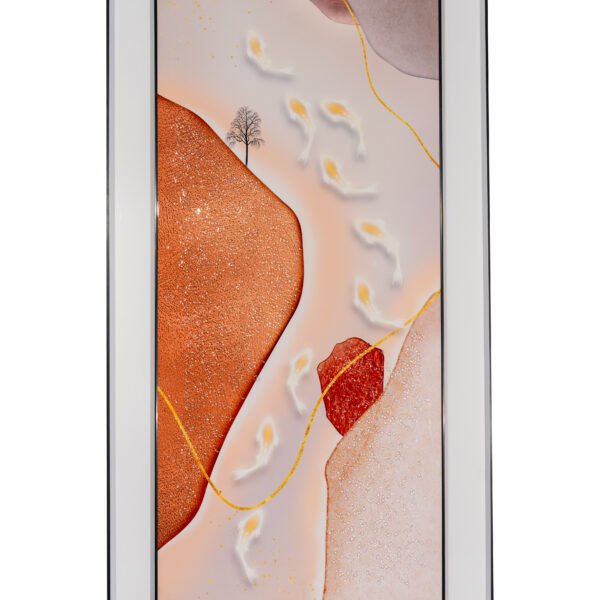 An Abstract Landscape in Earthy Tones with Gilded Accents