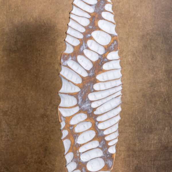 Textured Abstract Vase with Organic Ribbed Design and Earth-Toned Patina