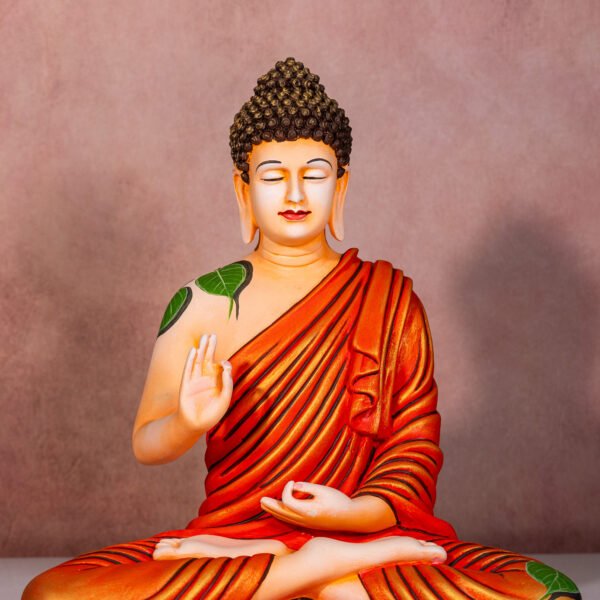 A Serene Meditating Buddha Statue in a Vibrant Setting, Symbolizing Peace and Enlightenment