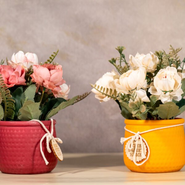 Floral Artificial Flower Plants with Decorative Pots