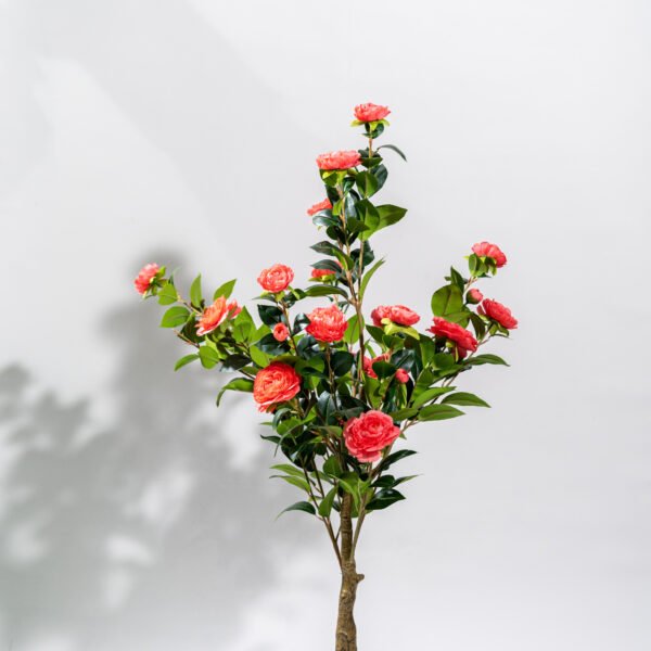 Artificial Camellia Tree with pink-red flowers
